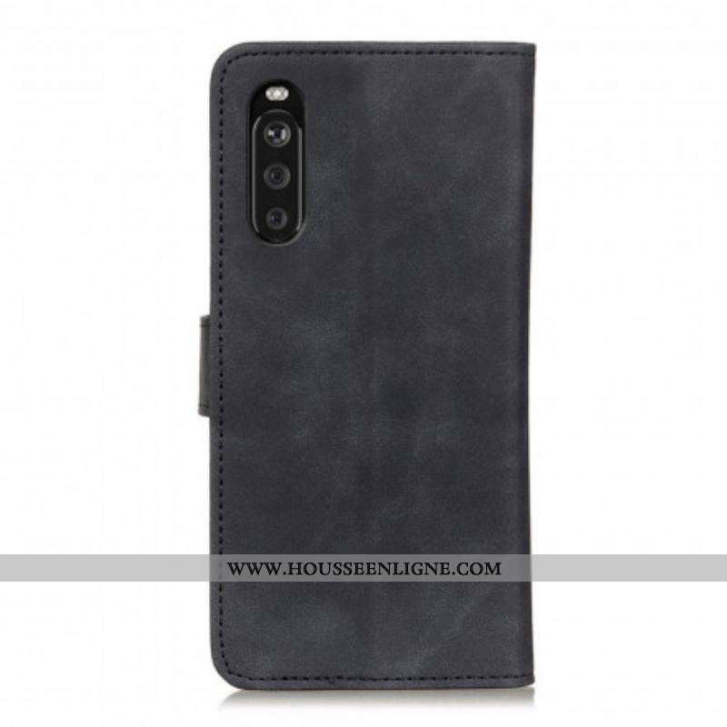 Housse Sony Xperia 10 III Effet Cuir Vintage KHAZNEH