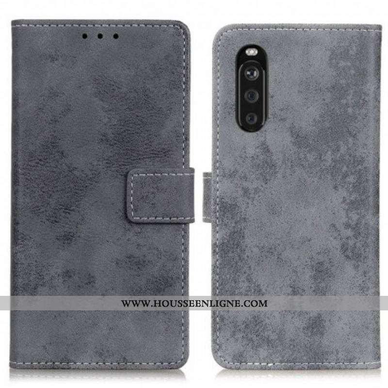 Housse Sony Xperia 10 III Effet Cuir Vintage