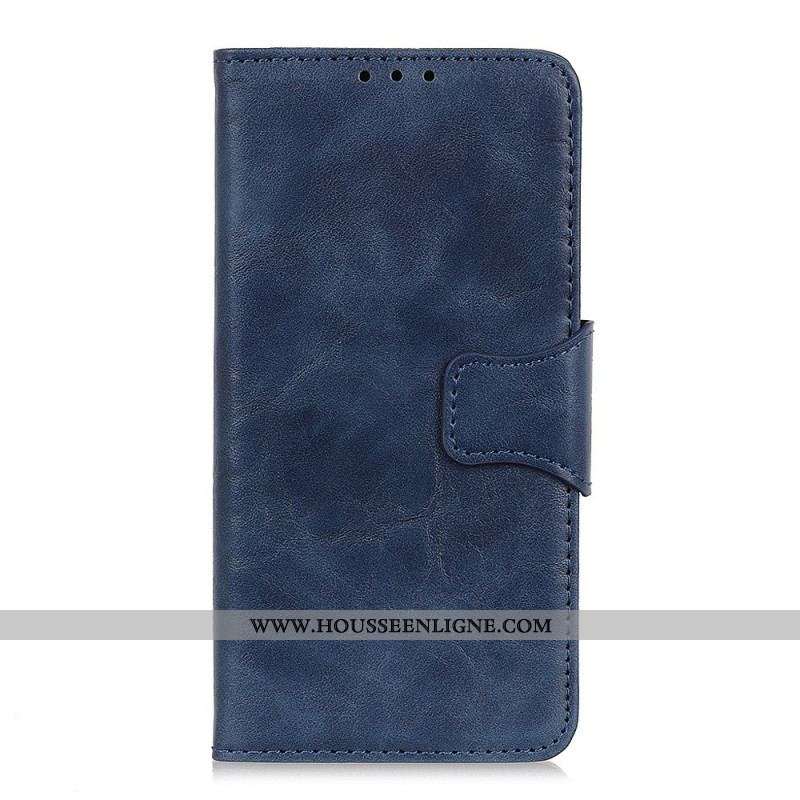 Housse Sony Xperia 10 IV Cuir Fendu Fermoir Vintage