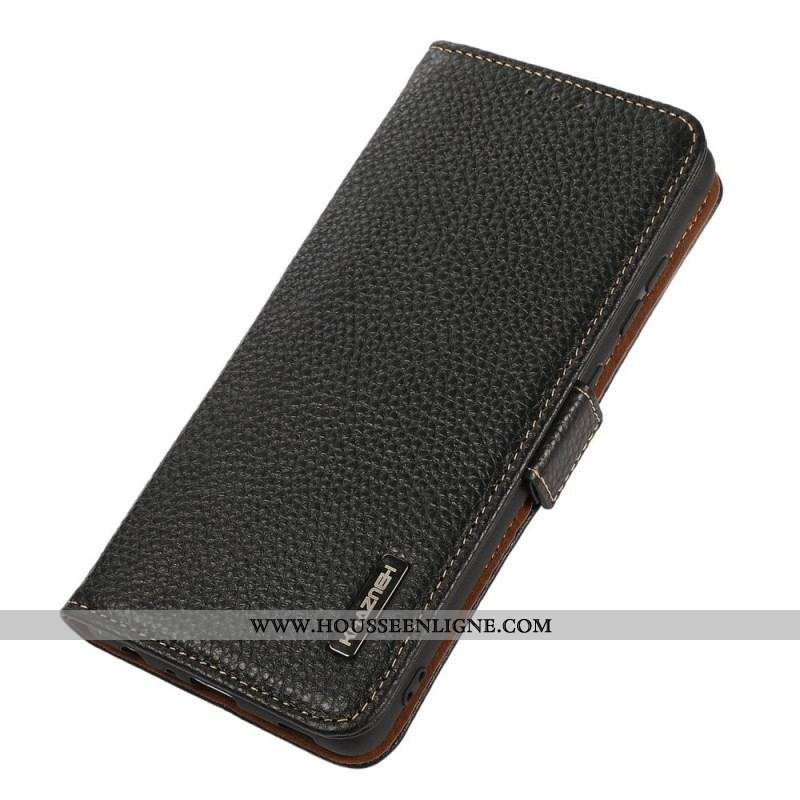 Housse Sony Xperia 10 IV Cuir Litchi KHAZNEH RFID
