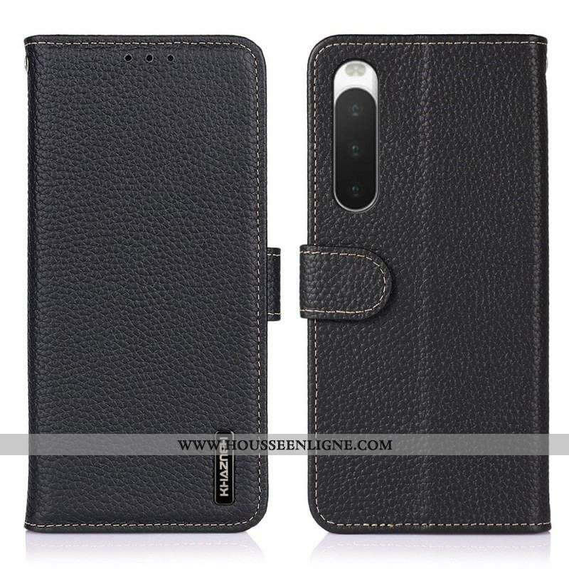 Housse Sony Xperia 10 IV Cuir Litchi KHAZNEH