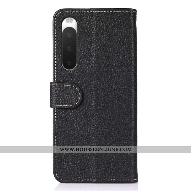 Housse Sony Xperia 10 IV Cuir Litchi KHAZNEH