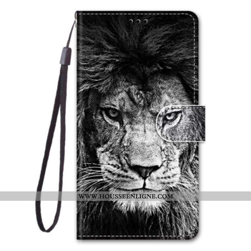 Housse Sony Xperia 10 IV Lion à Lanière