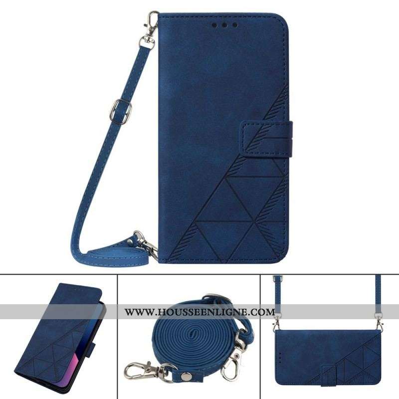 Housse Sony Xperia 10 IV Motif Triangles avec Bandoulière