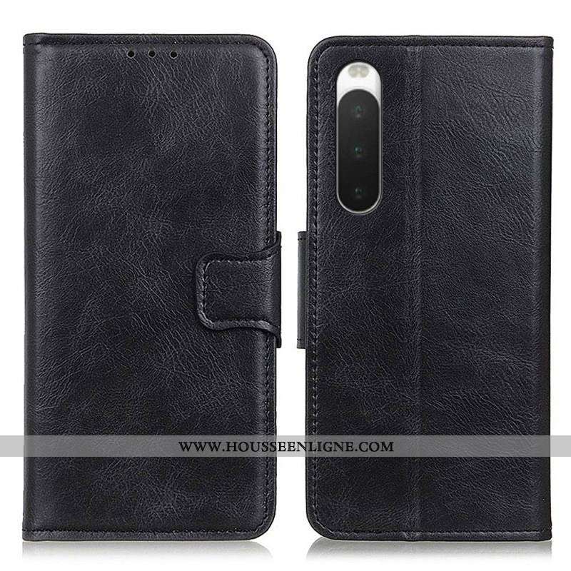 Housse Sony Xperia 10 IV Style Cuir Fermoir Réversible