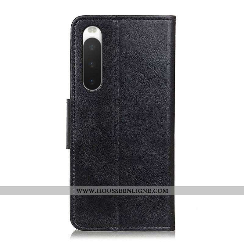 Housse Sony Xperia 10 IV Style Cuir Fermoir Réversible