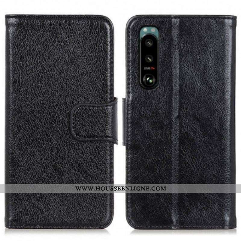 Housse Sony Xperia 5 III Cuir Nappa Fendu