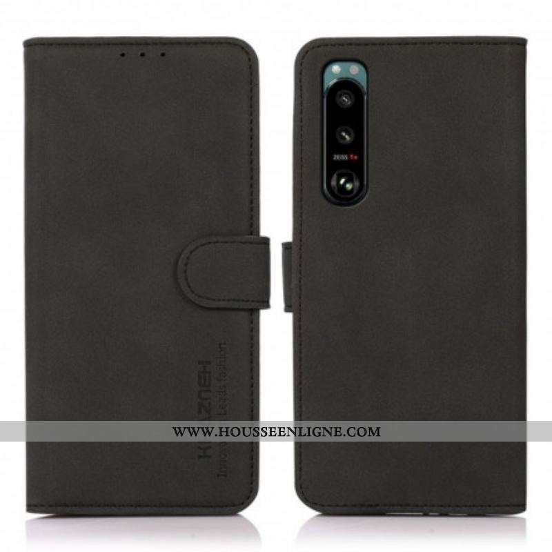 Housse Sony Xperia 5 III Effet Cuir Fashion KHAZNEH