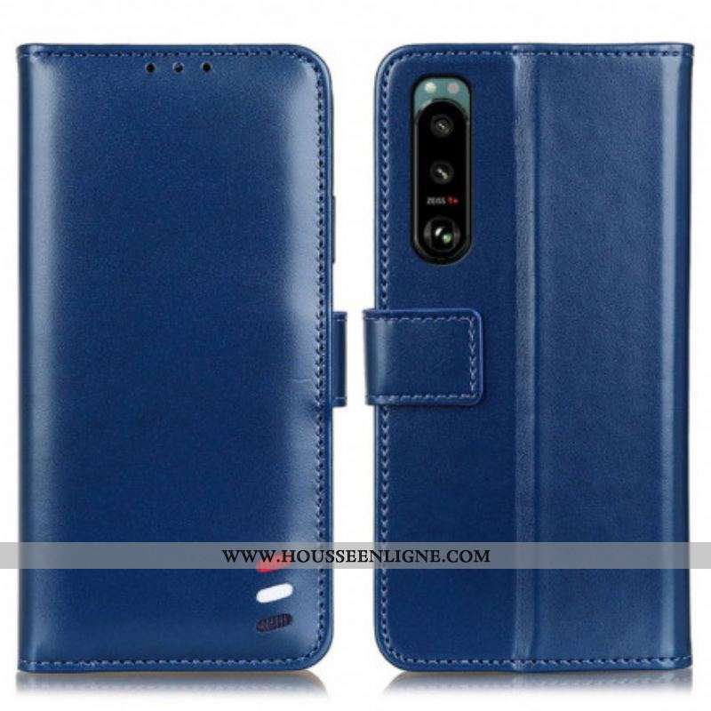 Housse Sony Xperia 5 III Effet Cuir Tricolore