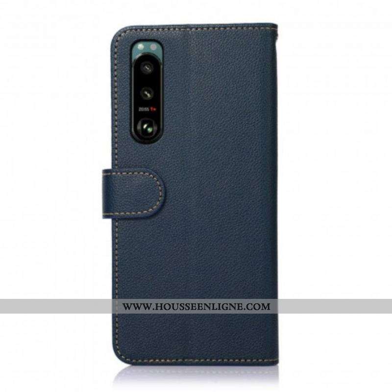Housse Sony Xperia 5 III Style Litchi RFID KHAZNEH