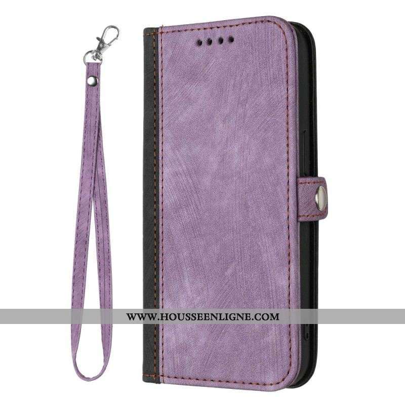 Housse Sony Xperia 5 IV Bicolore avec Lanière