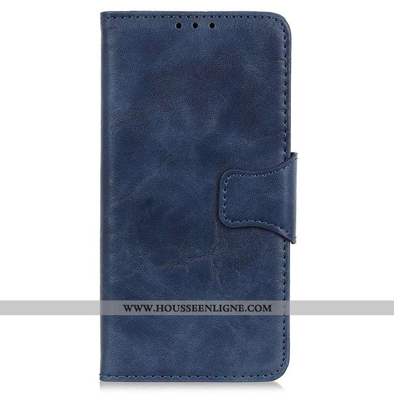 Housse Sony Xperia 5 IV Cuir Fendu Fermoir Vintage