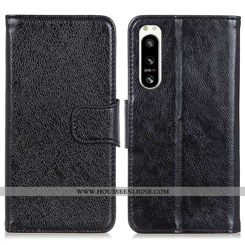 Housse Sony Xperia 5 IV Cuir Fendu Nappa