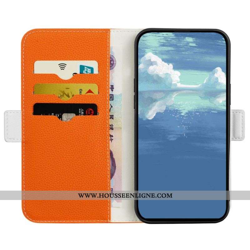 Housse Sony Xperia 5 IV Cuir Litchi Double Fermoir