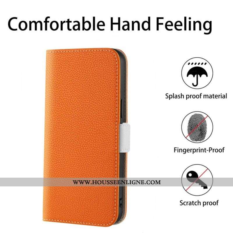 Housse Sony Xperia 5 IV Cuir Litchi Double Fermoir