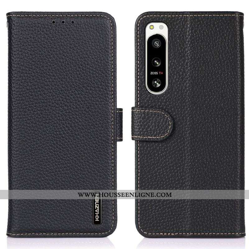 Housse Sony Xperia 5 IV Cuir Litchi KHAZNEH