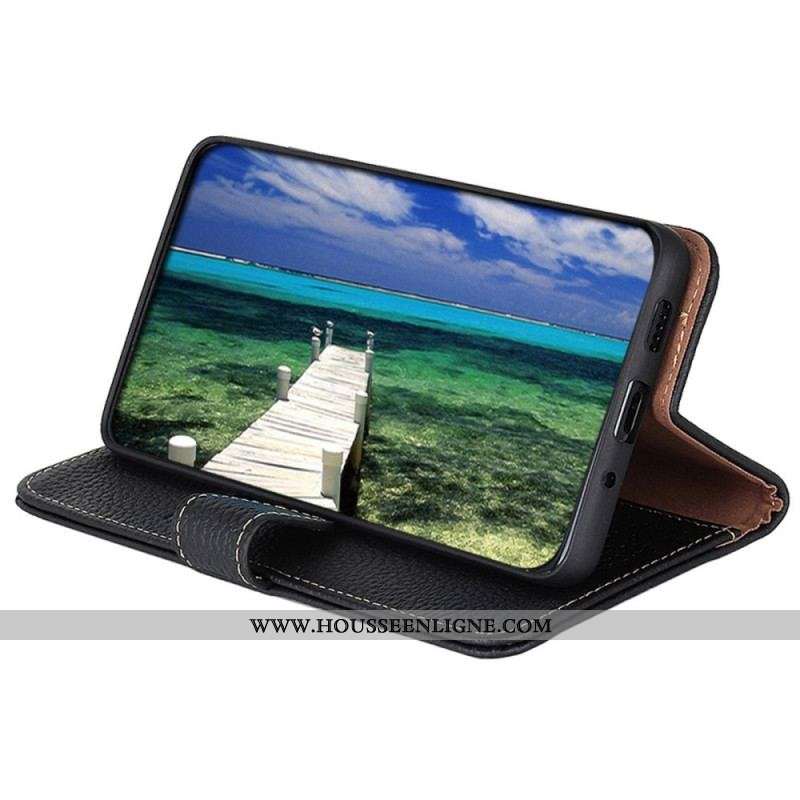 Housse Sony Xperia 5 IV Cuir Litchi KHAZNEH