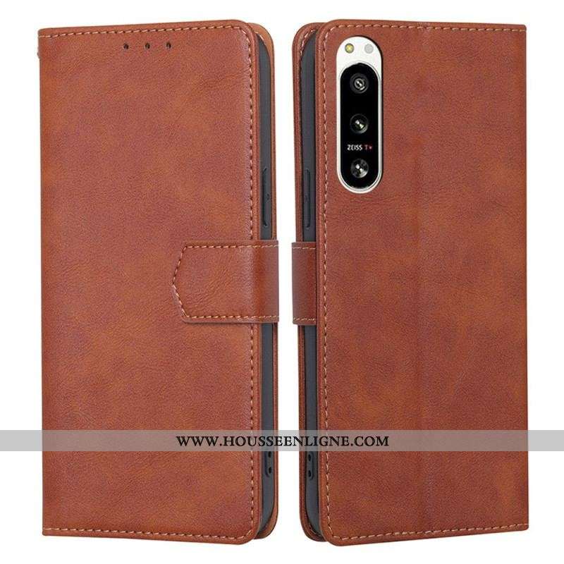 Housse Sony Xperia 5 IV Cuir Litchi RFID