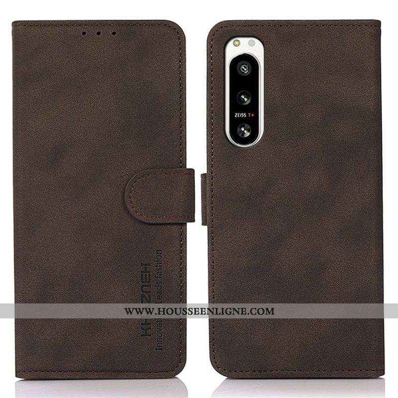 Housse Sony Xperia 5 IV Effet Cuir Fashion KHAZNEH