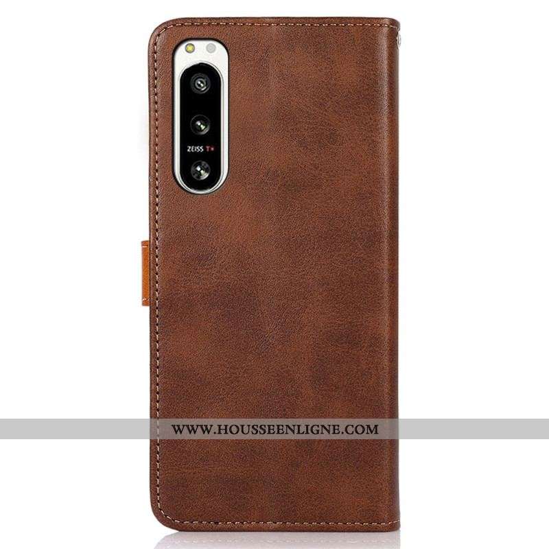 Housse Sony Xperia 5 IV Fermoir Doré KHAZNEH