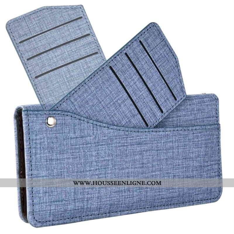 Housse Sony Xperia 5 IV Jeans avec Porte-Cartes Rotatif
