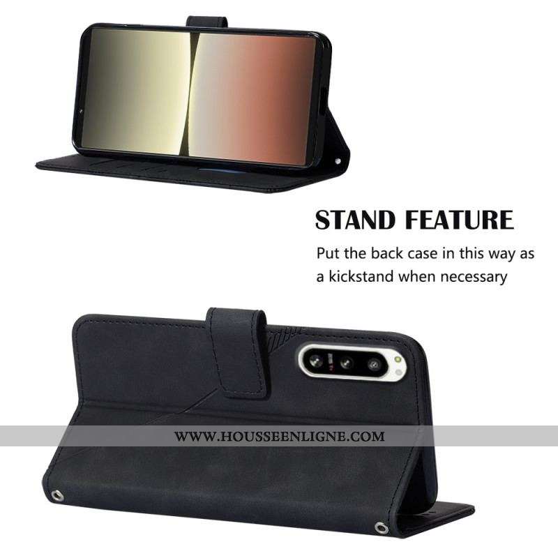 Housse Sony Xperia 5 IV Motif Triangles avec Bandoulière