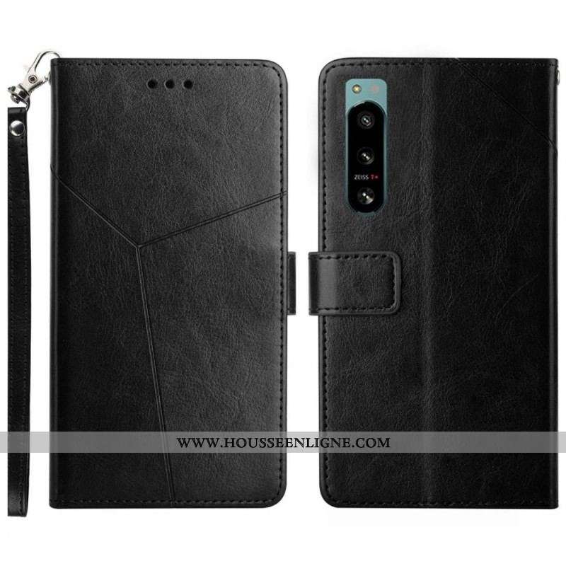 Housse Sony Xperia 5 IV Motif Y à Lanière
