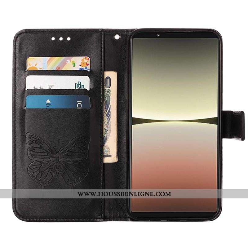 Housse Sony Xperia 5 IV Papillon Baroque à Lanière