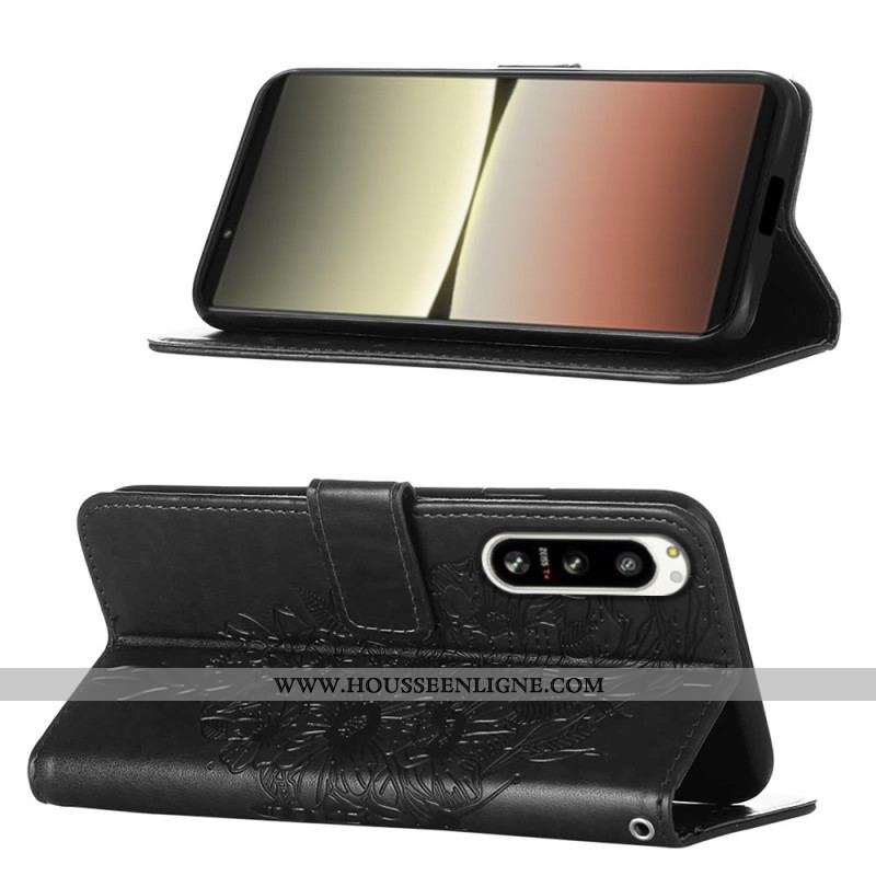Housse Sony Xperia 5 IV Papillon Baroque à Lanière