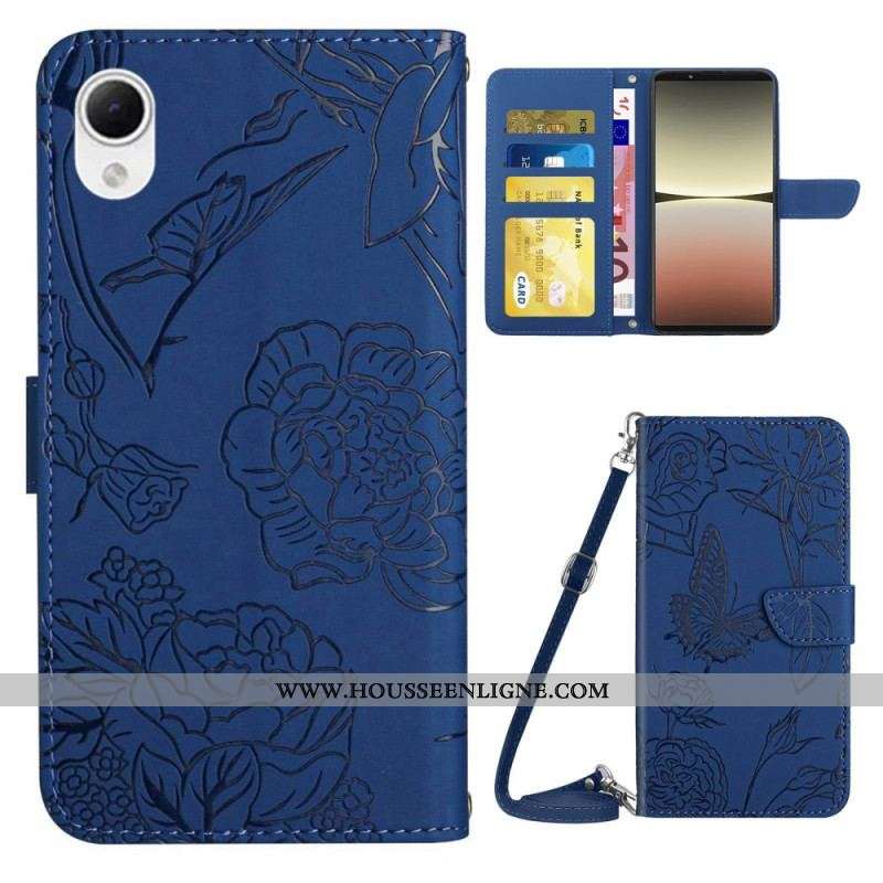 Housse Sony Xperia 5 IV Papillons avec Bandoulière