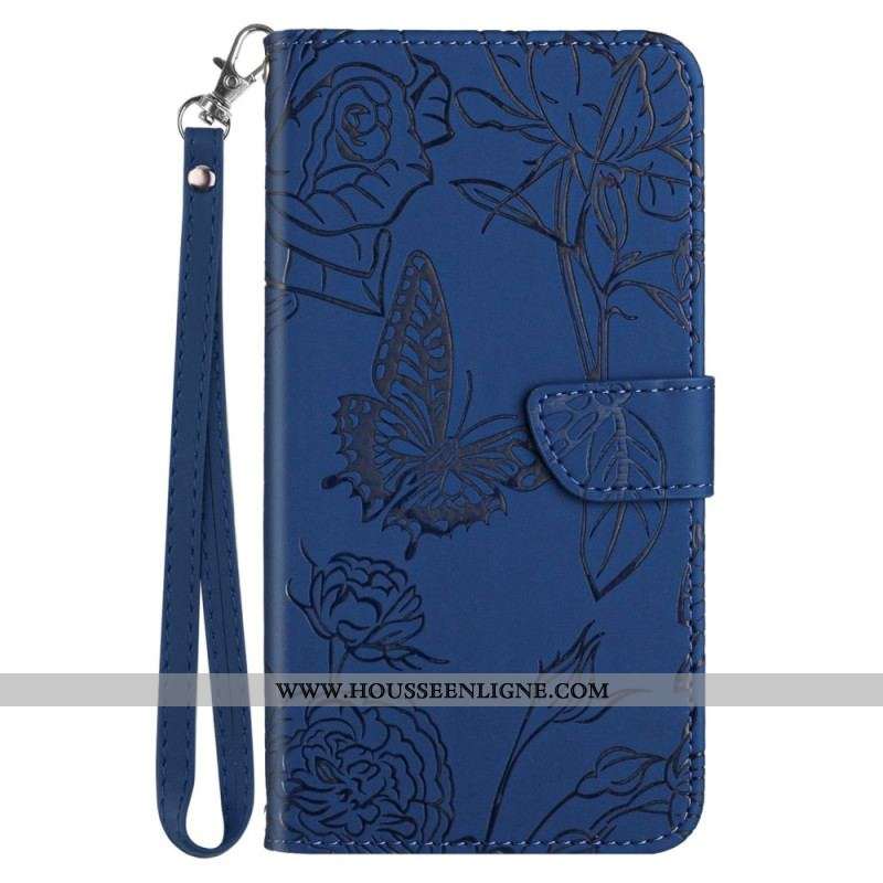 Housse Sony Xperia 5 IV Papillons avec Lanière
