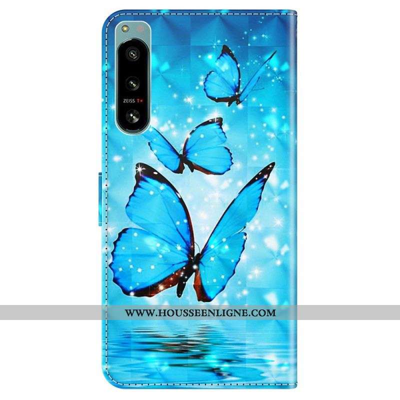 Housse Sony Xperia 5 IV Papillons à Lanière