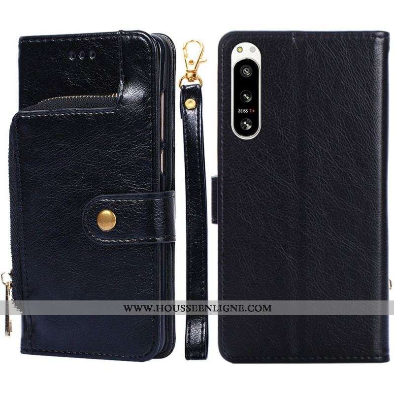 Housse Sony Xperia 5 IV Porte-Monnaie Zippé
