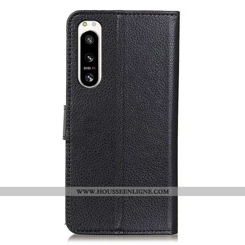 Housse Sony Xperia 5 IV Simili Cuir Litchi Traditionnel