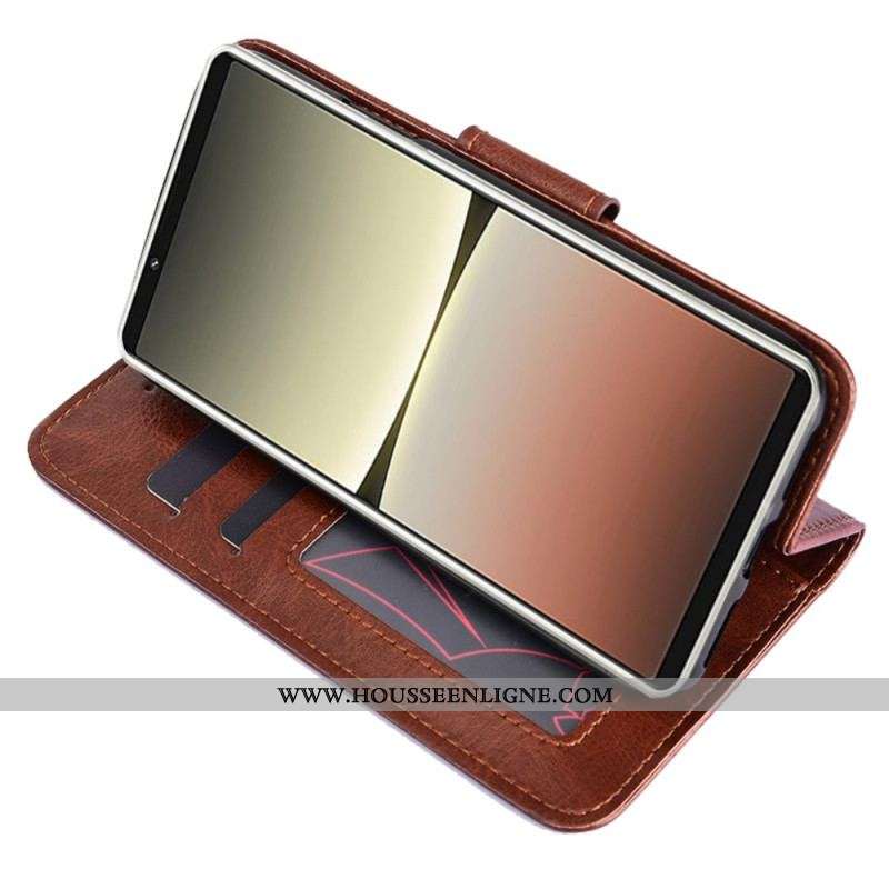 Housse Sony Xperia 5 IV Simili Cuir Rétro