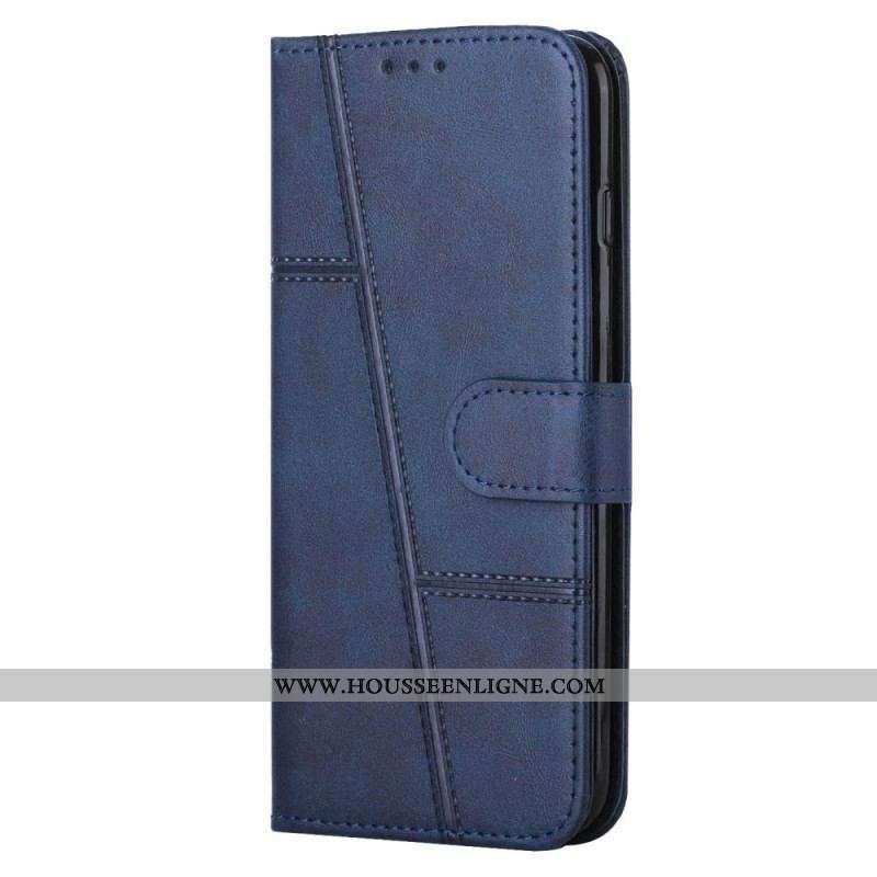 Housse Sony Xperia 5 IV Style Cuir Géométrique avec Lanière