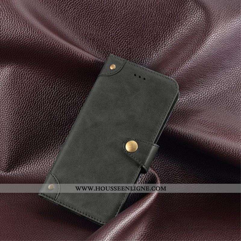 Housse Sony Xperia 5 IV Style Cuir avec Rivets IDEWEI