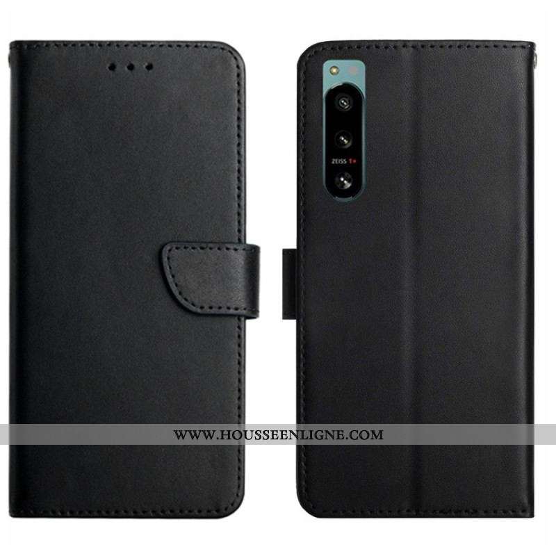 Housse Sony Xperia 5 IV Vrai Cuir Texture Nappa