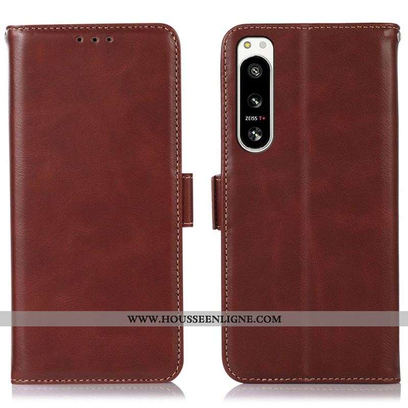 Housse Sony Xperia 5 IV Véritable Cuir Fonction RFID
