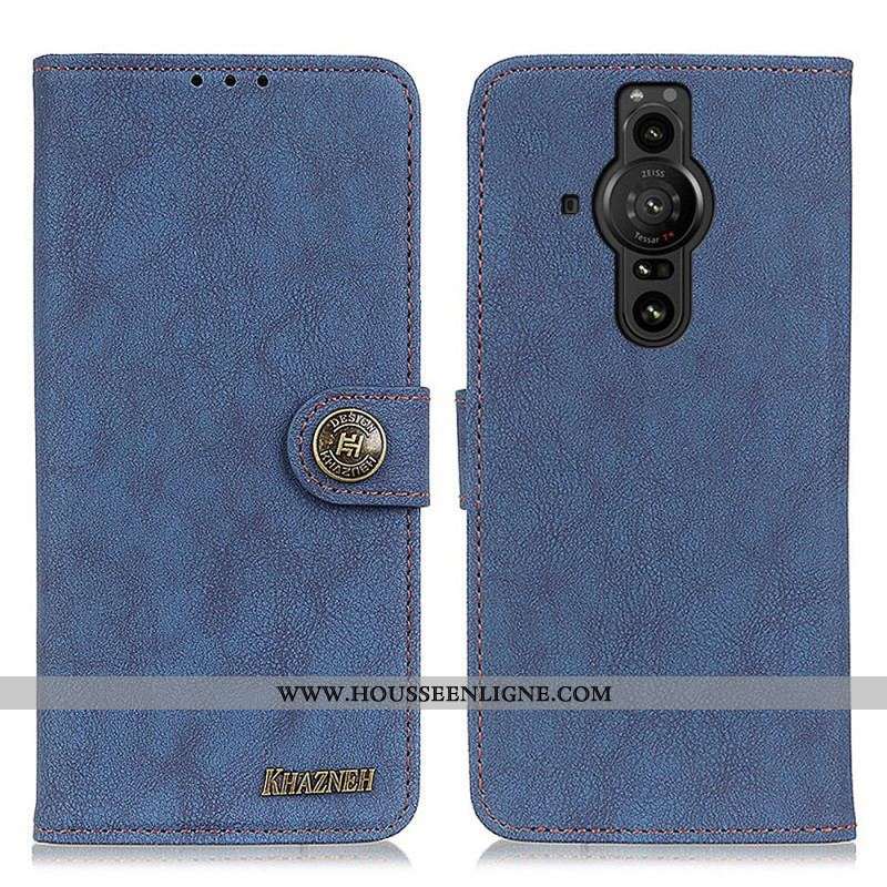 Housse Sony Xperia Pro-I Cuir Fendu Rétro KHAZNEH