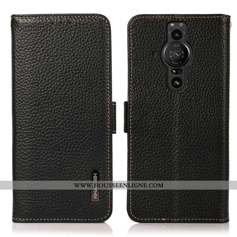 Housse Sony Xperia Pro-I Cuir Litchi KHAZNEH RFID