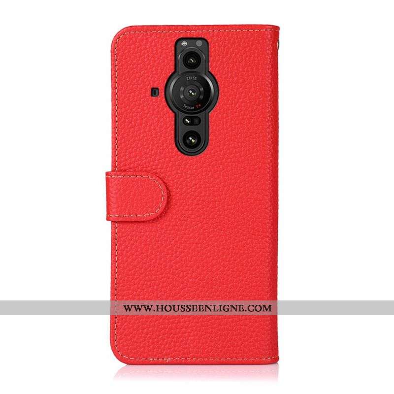 Housse Sony Xperia Pro-I Cuir Litchi KHAZNEH