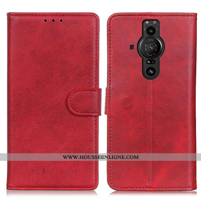 Housse Sony Xperia Pro-I Effet Cuir Mat Rétro