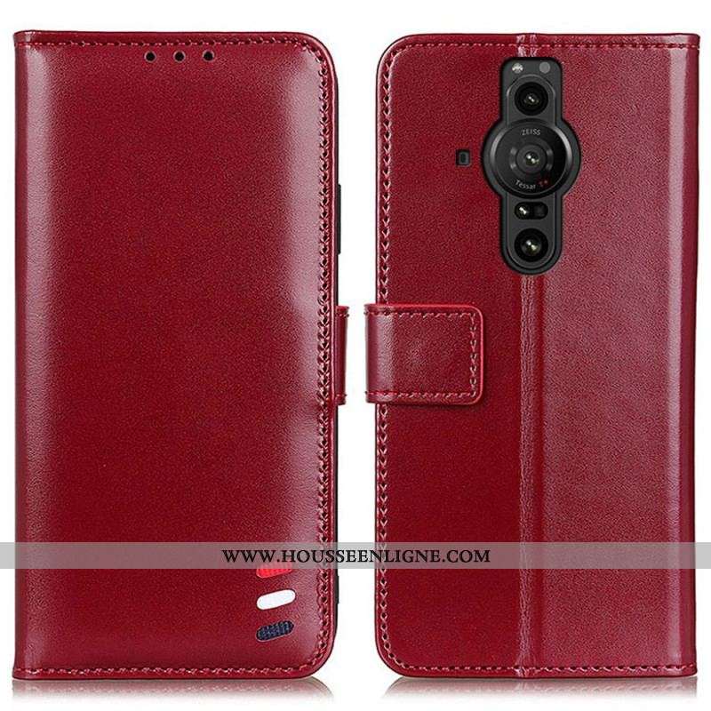 Housse Sony Xperia Pro-I Effet Cuir Tricolore