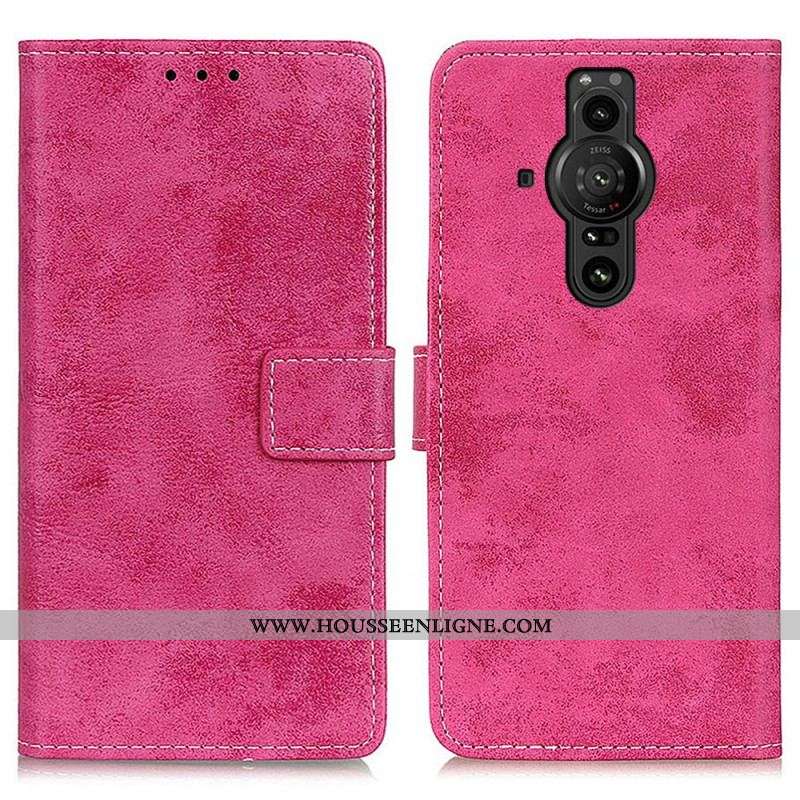 Housse Sony Xperia Pro-I Effet Cuir Vintage