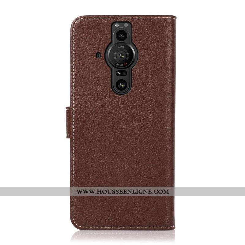 Housse Sony Xperia Pro-I Litchi Coutures Apparentes