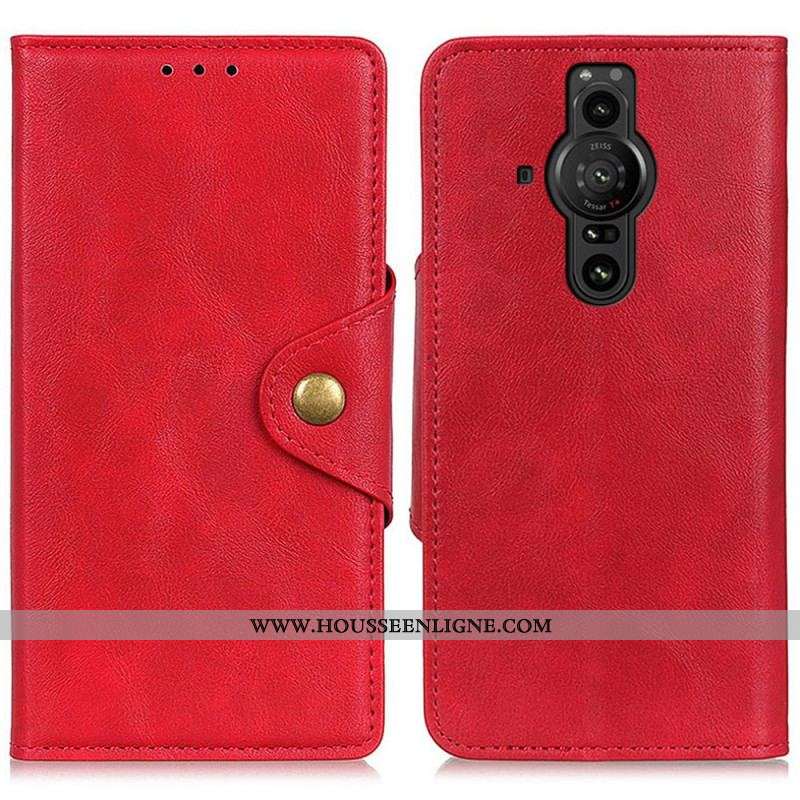 Housse Sony Xperia Pro-I Simili Cuir Bouton Décoratif