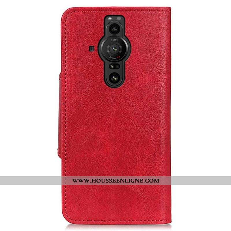 Housse Sony Xperia Pro-I Simili Cuir Bouton Décoratif