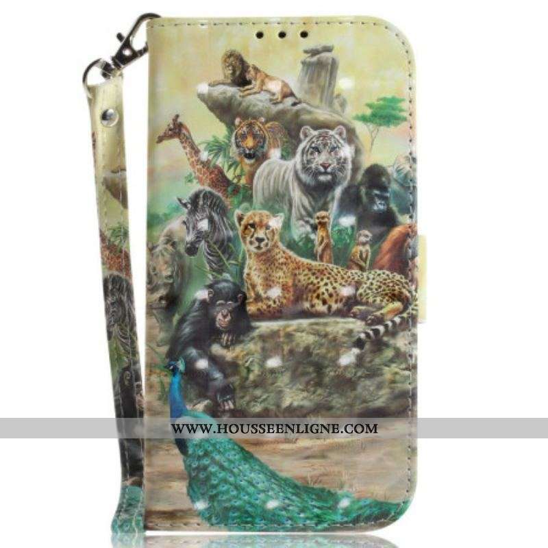 Housse Xiaomi 12 / 12X Animaux Safari à Lanière