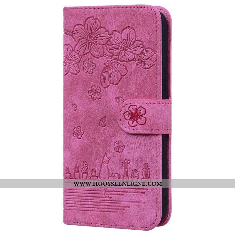 Housse Xiaomi 12 / 12X Chat Floral à Lanière
